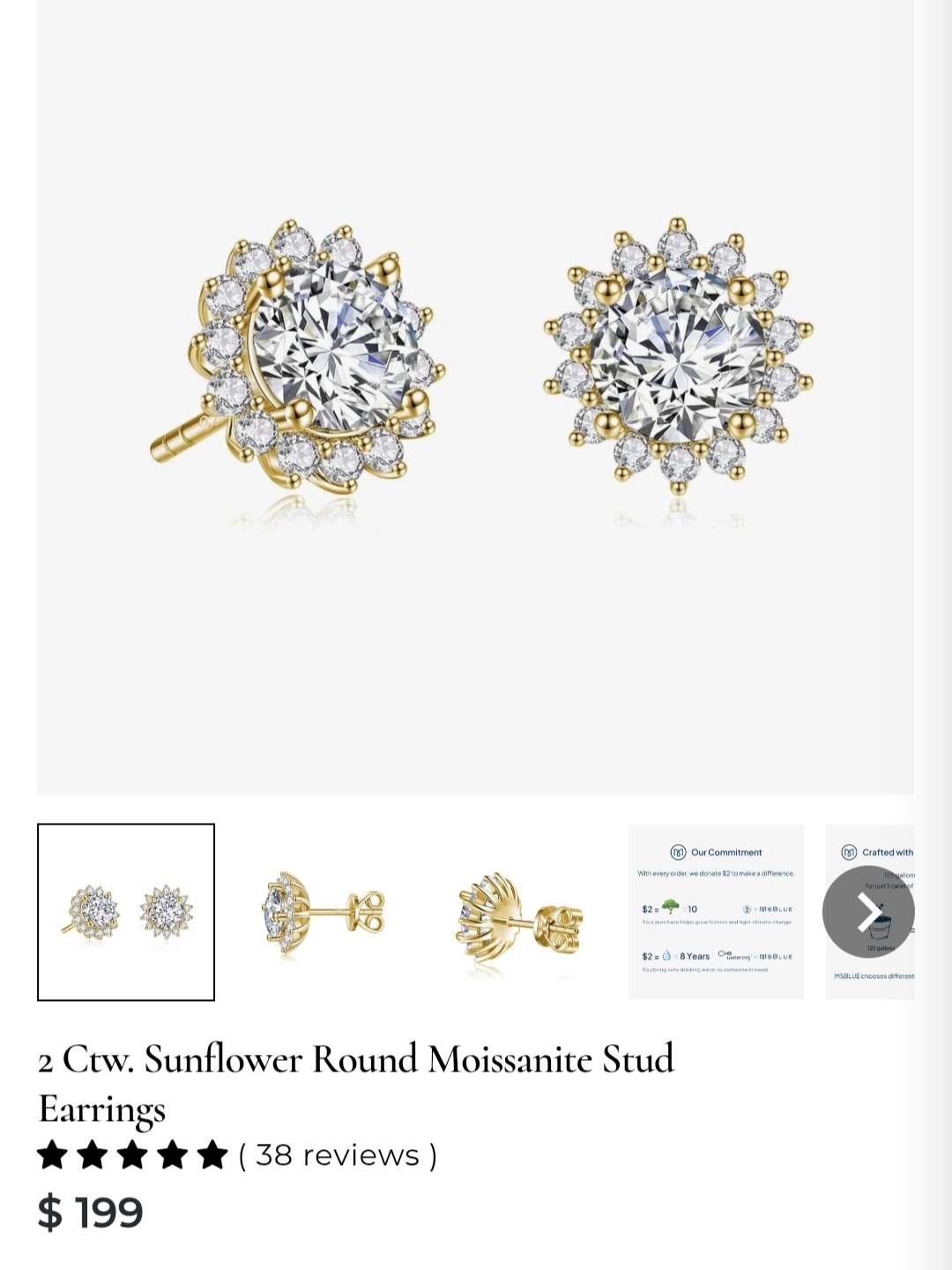 Msblue Sunflower Stud Earrings — image 5 of 5